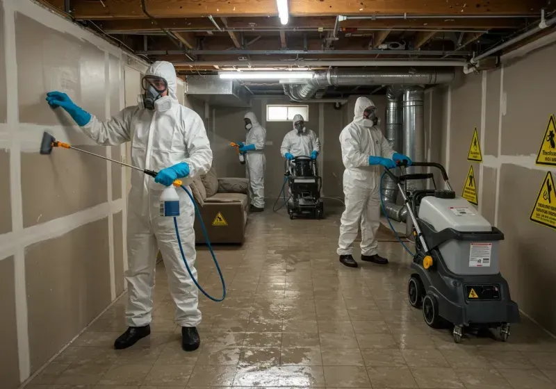 Basement Moisture Removal and Structural Drying process in Plainview, NE